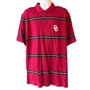 Cutter & Buck Oklahoma Sooners OU Polo Shirt Red Striped Size XL New With Tags